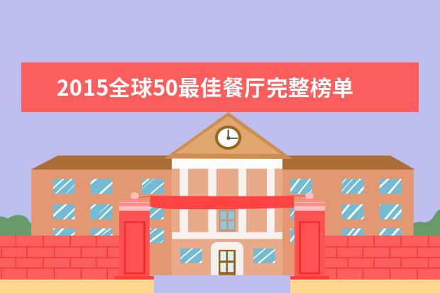 2015全球50最佳餐厅完整榜单