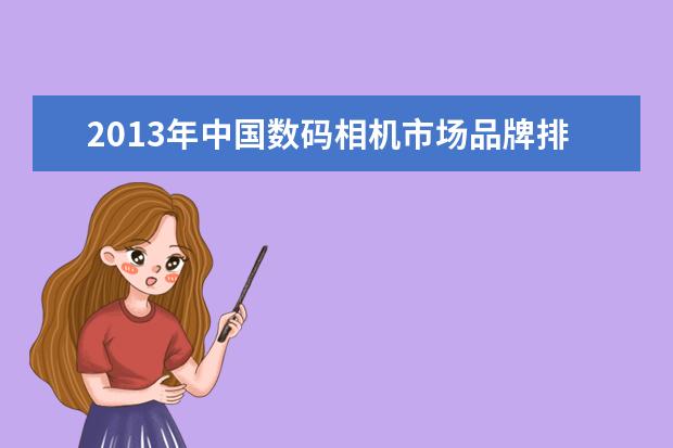 2013年中国数码相机市场品牌排行榜TOP10