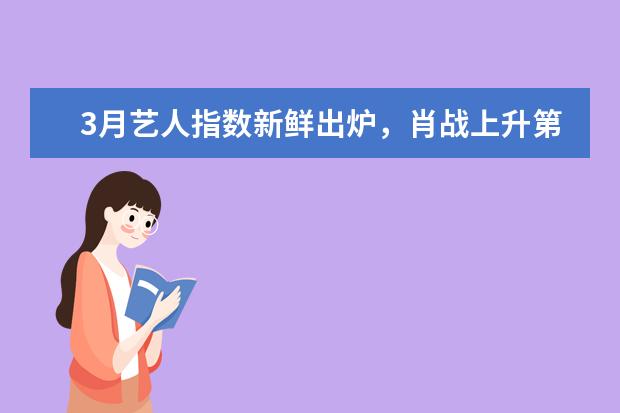 3月艺人指数新鲜出炉，肖战上升第4任嘉伦跌至第8，第一名是黑马