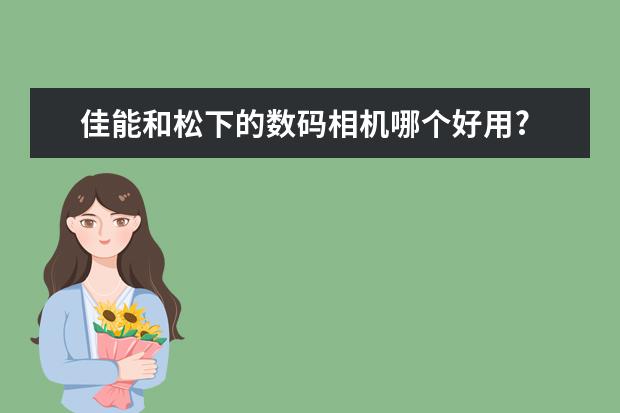 佳能和松下的数码相机哪个好用?
