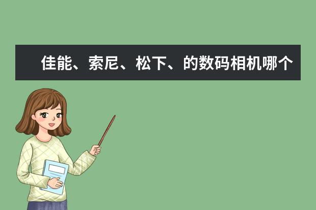 佳能、索尼、松下、的数码相机哪个比较好？为什么？
