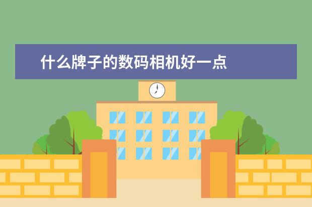 什么牌子的数码相机好一点