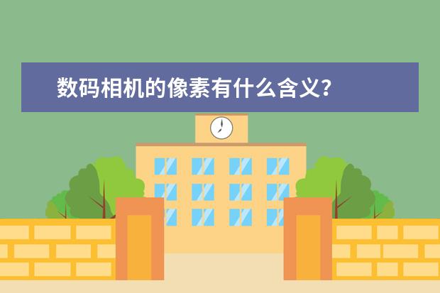 数码相机的像素有什么含义？