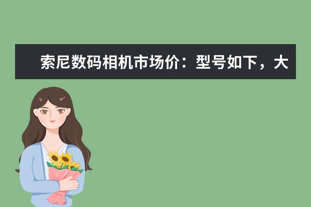 索尼数码相机市场价：型号如下，大家帮忙给下意见和价格。