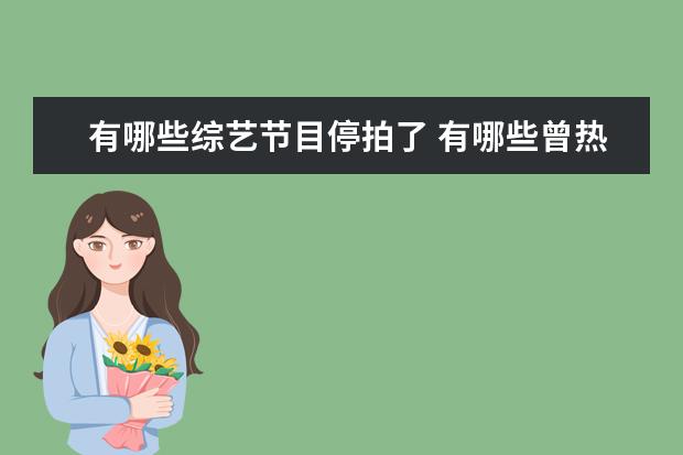 有哪些综艺节目停拍了 有哪些曾热播一时,之后却停播的综艺节目?