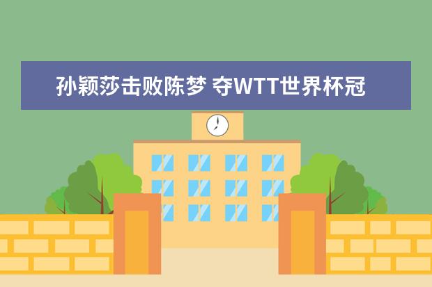 孙颖莎击败陈梦 夺WTT世界杯冠军 收获一月3冠