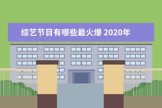 综艺节目有哪些最火爆 2020年最火综艺有哪些?