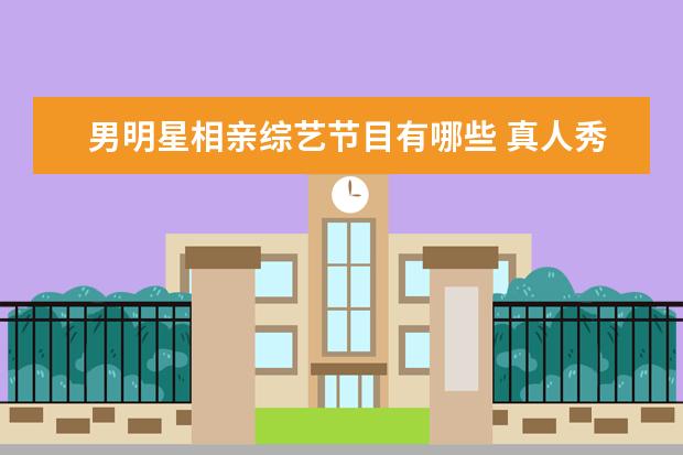 男明星相亲综艺节目有哪些 真人秀相亲节目有哪些
