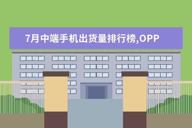 7月中端手机出货量排行榜,OPPO包揽前三,vivo完全不敌 三星登顶，vivo和oppo纷纷上榜