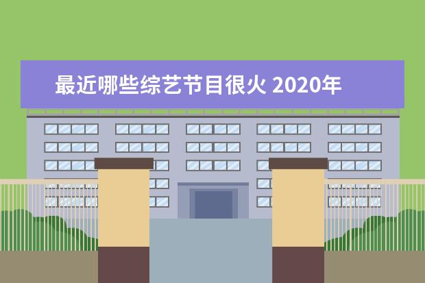 最近哪些综艺节目很火 2020年最火综艺有哪些?