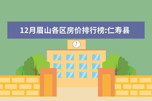 12月眉山各区房价排行榜:仁寿县房价最高上涨5.08% 7月邯郸房价各区排行榜,邯郸县房价平均单价为8004元/㎡