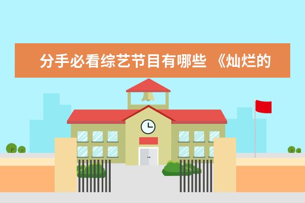 分手必看综艺节目有哪些 《灿烂的前行》上演现实版BE虐恋,分手5年同上失恋综...
