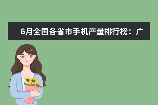 6月全国各省市手机产量排行榜：广东省6899.85万台第一 值得买的手机