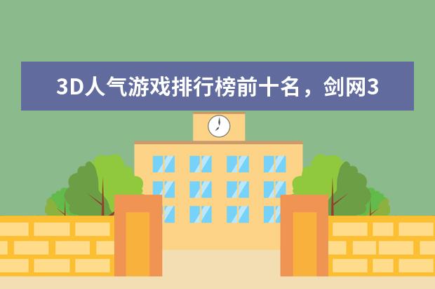 3D人气游戏排行榜前十名，剑网3上榜，第一众所周知 海岛大亨上榜，小小村长画面操作非常棒