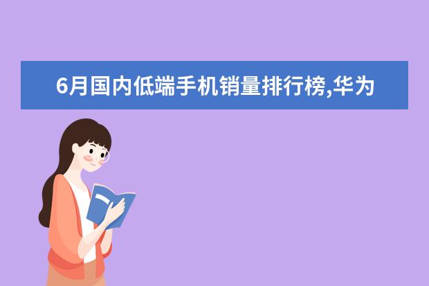 6月国内低端手机销量排行榜,华为超越OPPO夺冠 三千元手机性价比之王