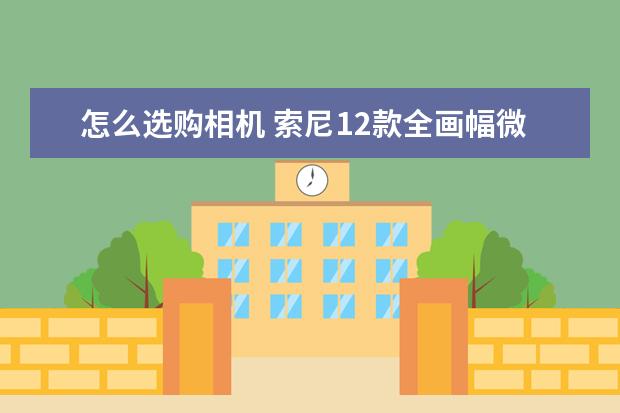 怎么选购相机 索尼12款全画幅微单相机盘点