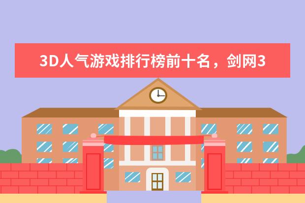 3D人气游戏排行榜前十名，剑网3上榜，第一众所周知 英雄联盟上榜,原神值得期待