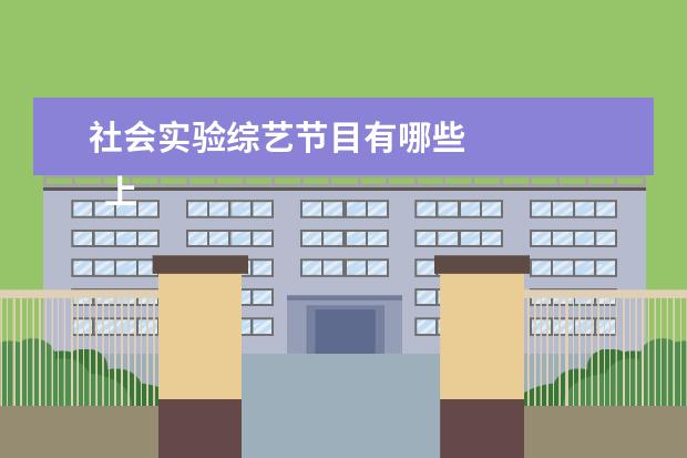 社会实验综艺节目有哪些 
  上面四个就是我这次分享的好的综艺，我自己是非常喜欢看的，感觉也很有意义吧！其实现在国内很多综艺质量已经远远超过网剧、电影。大家对上面的综艺感兴趣的，可以去看看，我相信一定会把它们加入看单的。
  <br/>