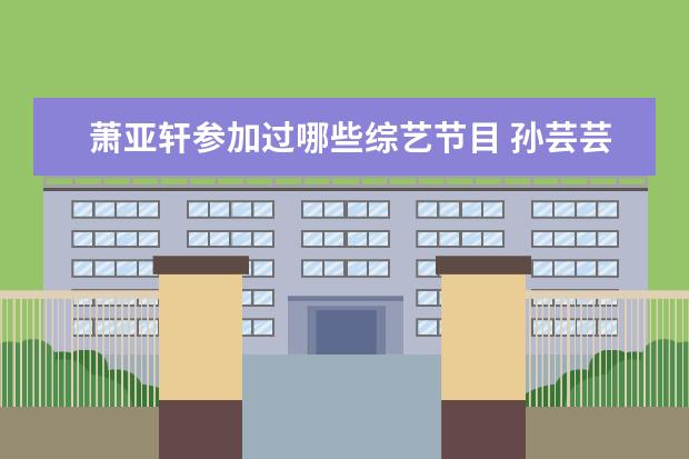萧亚轩参加过哪些综艺节目 孙芸芸参加过哪些综艺节目