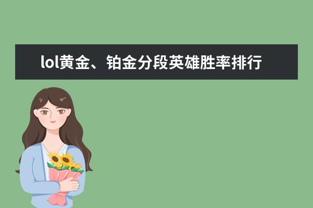 lol黄金、铂金分段英雄胜率排行榜 十大解密类手游排行榜:第五是经典侦探剧改编,乌鸦森林之谜第一