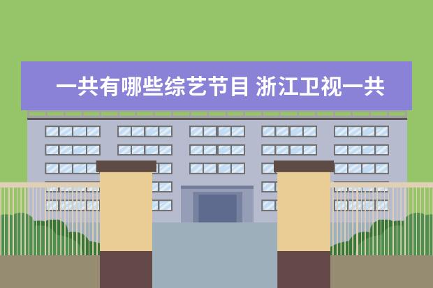 一共有哪些综艺节目 浙江卫视一共有几个综艺节目叫什么?