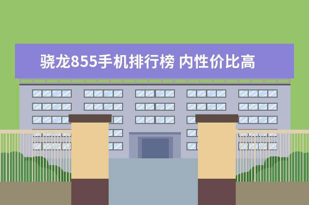 骁龙855手机排行榜 内性价比高的手机