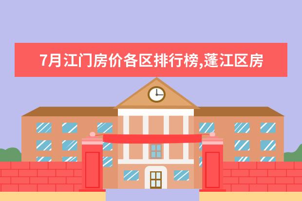 7月江门房价各区排行榜,蓬江区房价平均单价为7380元/㎡ 7月绵阳房价各区排行榜,培城区房价5927元/㎡梓潼县房价下降