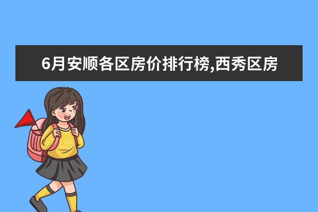 6月安顺各区房价排行榜,西秀区房价单价四千 7月六盘水房价各区排行榜,盘县房价下降0.26%钟山区房价3779元/㎡