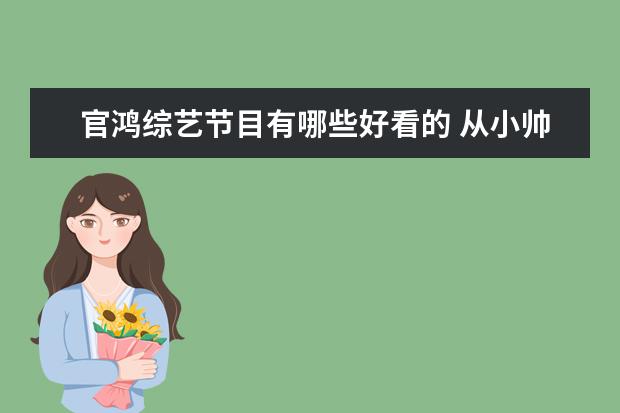 官鸿综艺节目有哪些好看的 从小帅到大的明星有哪些?