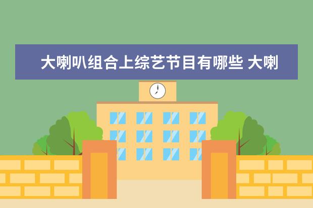 大喇叭组合上综艺节目有哪些 大喇叭组合哪里人