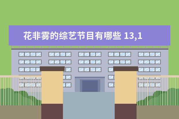 花非雾的综艺节目有哪些 13,14年湖南卫视播出过的综艺节目,电视节目有哪些 -...