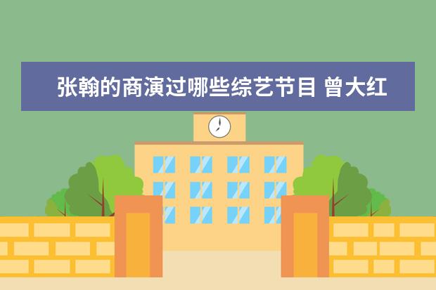 张翰的商演过哪些综艺节目 曾大红大紫,如今却无戏可拍的明星都有谁?