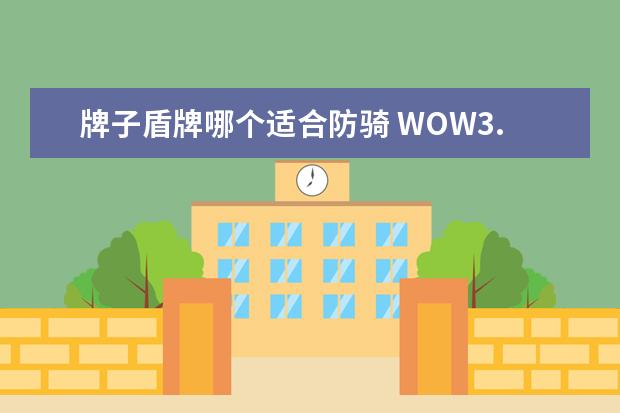 牌子盾牌哪个适合防骑 WOW3.35防骑该拿什么盾牌好?