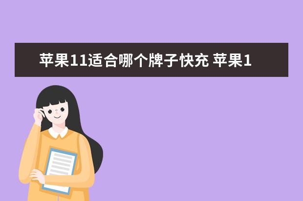 苹果11适合哪个牌子快充 苹果11支持多少w快充