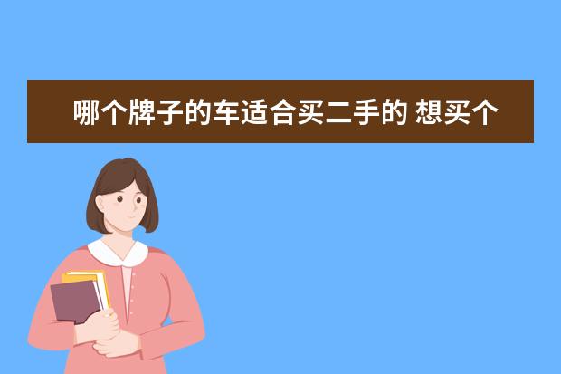 哪个牌子的车适合买二手的 想买个二手车,买个什么牌子的好?