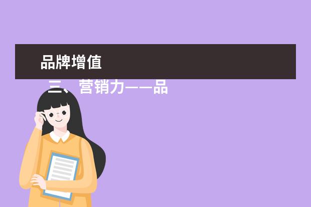 品牌增值 
  三、营销力——品牌视觉推广