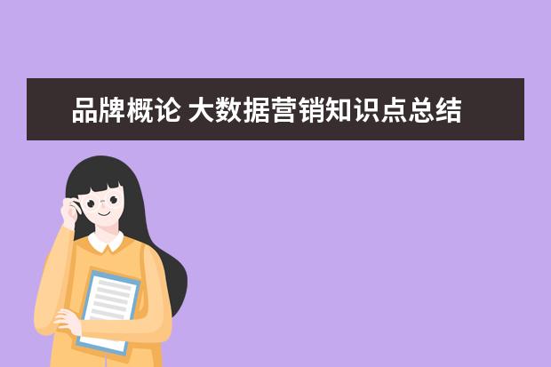 品牌概论 大数据营销知识点总结