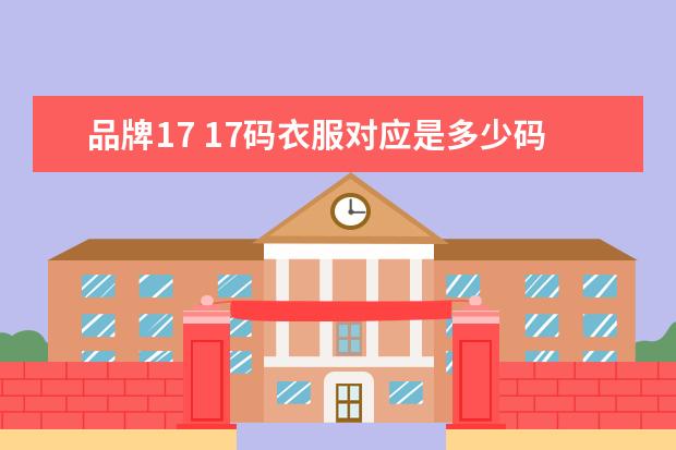 品牌17 17码衣服对应是多少码?