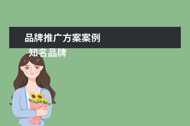 品牌推广方案案例 
  知名品牌营销案例100例1