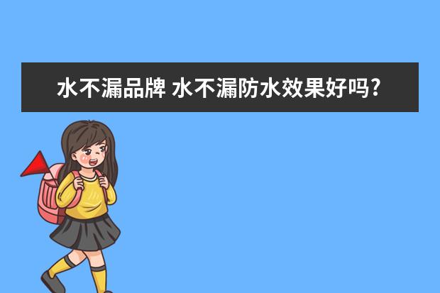 水不漏品牌 水不漏防水效果好吗?哪个牌子防水材料好?