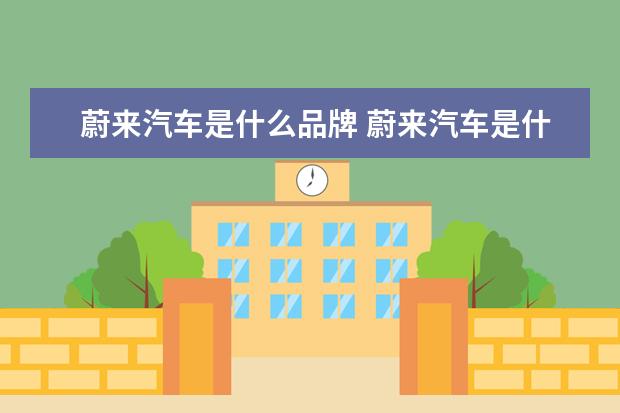 蔚来汽车是什么品牌 蔚来汽车是什么品牌