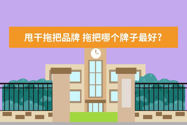 甩干拖把品牌 拖把哪个牌子最好?