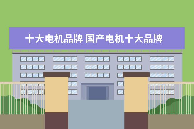 十大电机品牌 国产电机十大品牌