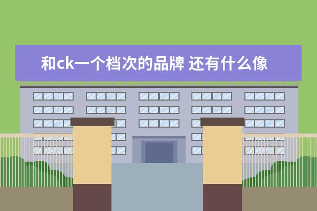和ck一个档次的品牌 还有什么像CK一类比较好的的品牌