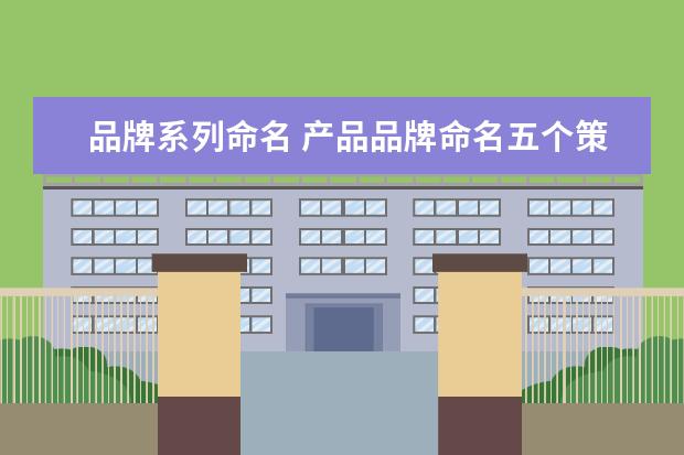 品牌系列命名 产品品牌命名五个策略