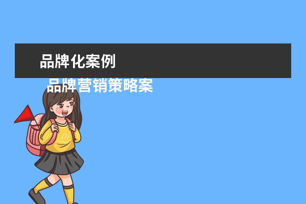 品牌化案例 
  品牌营销策略案例及分析二：