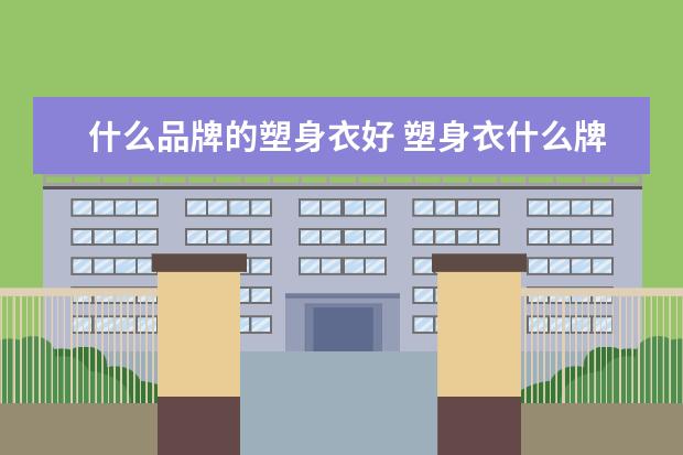 什么品牌的塑身衣好 塑身衣什么牌子的好