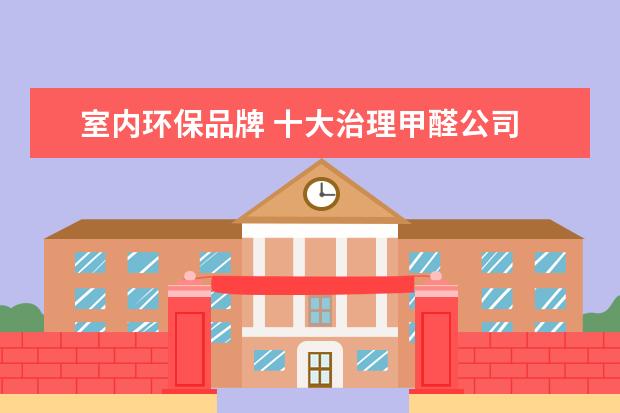 室内环保品牌 十大治理甲醛公司