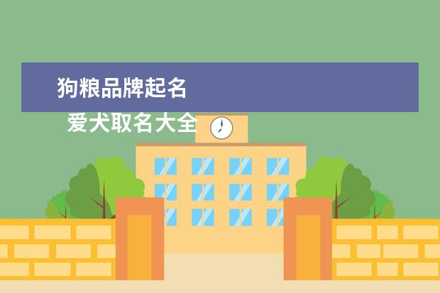 狗粮品牌起名 
  爱犬取名大全2