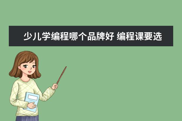 少儿学编程哪个品牌好 编程课要选择哪个机构更好?